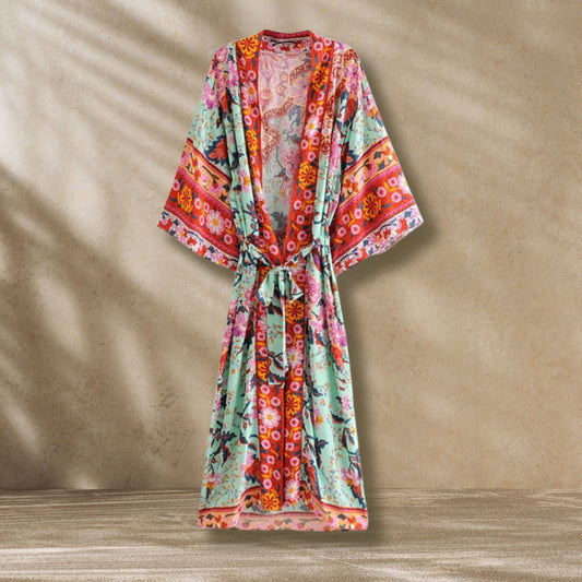 Kimono long femme fleuri