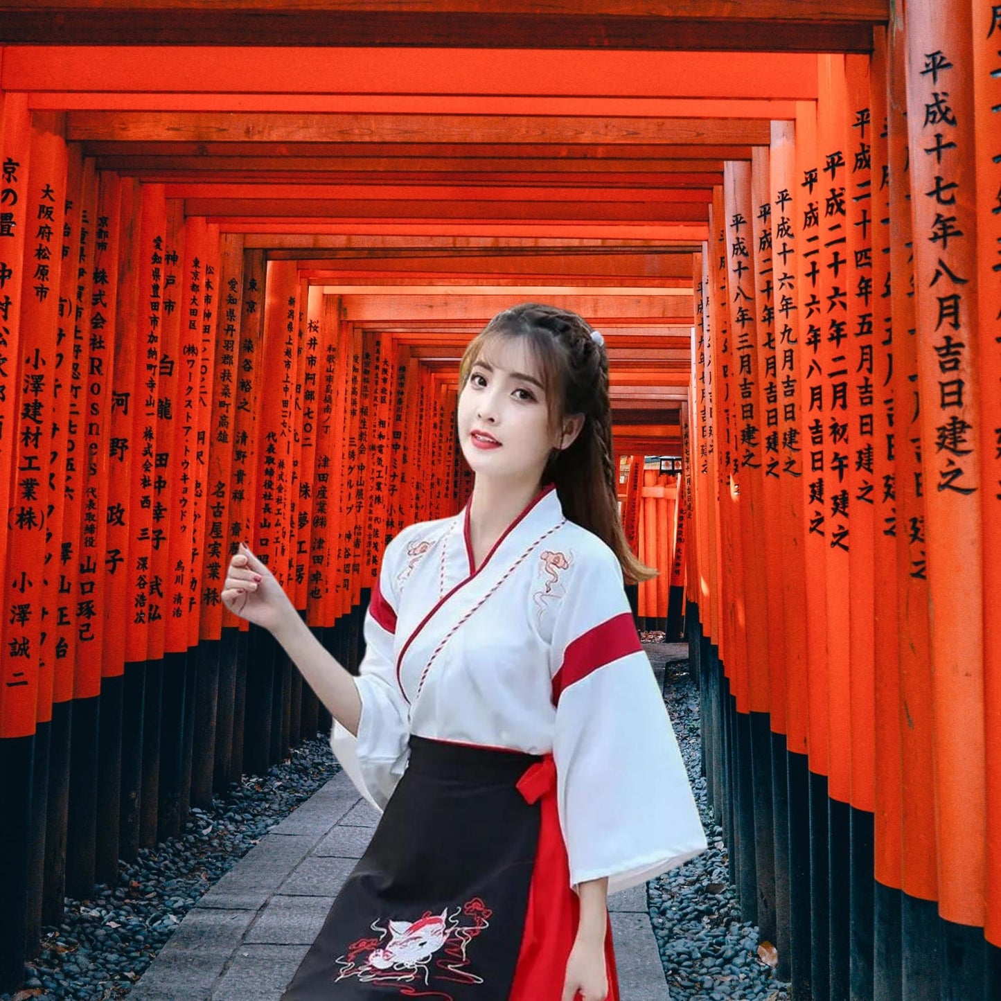 Kimono japonais femme court