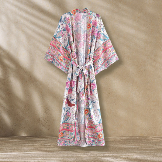 Kimono long femme fleuri