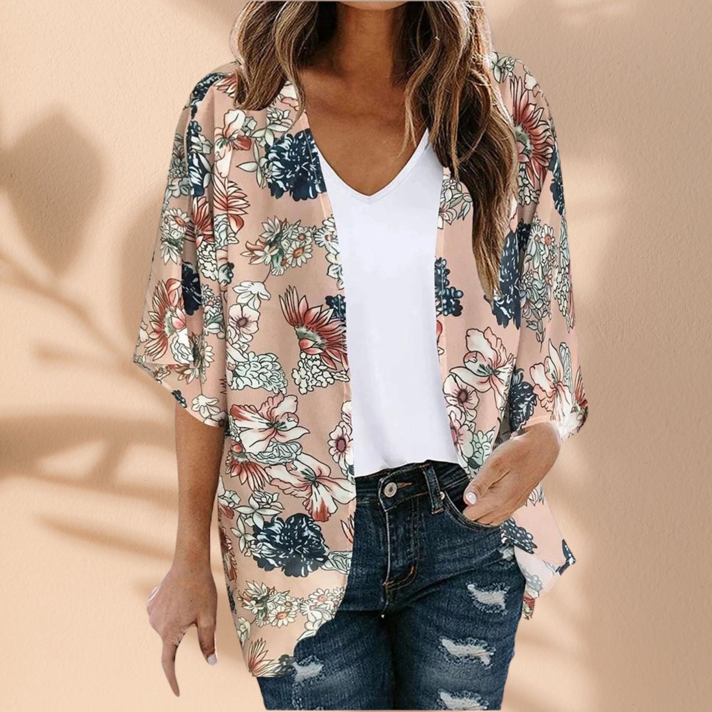 Veste kimono femme fleuri