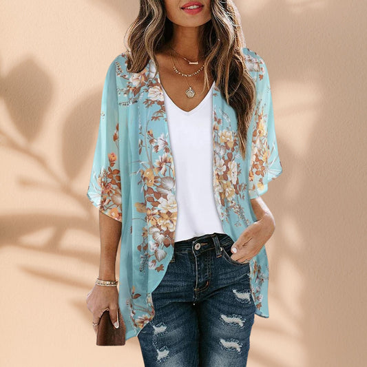 Veste kimono femme fleurs