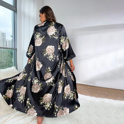 Kimono long femme noir