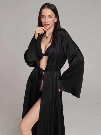 Kimono long femme noir