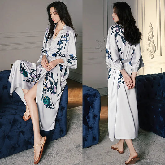 Kimono long femme blanc