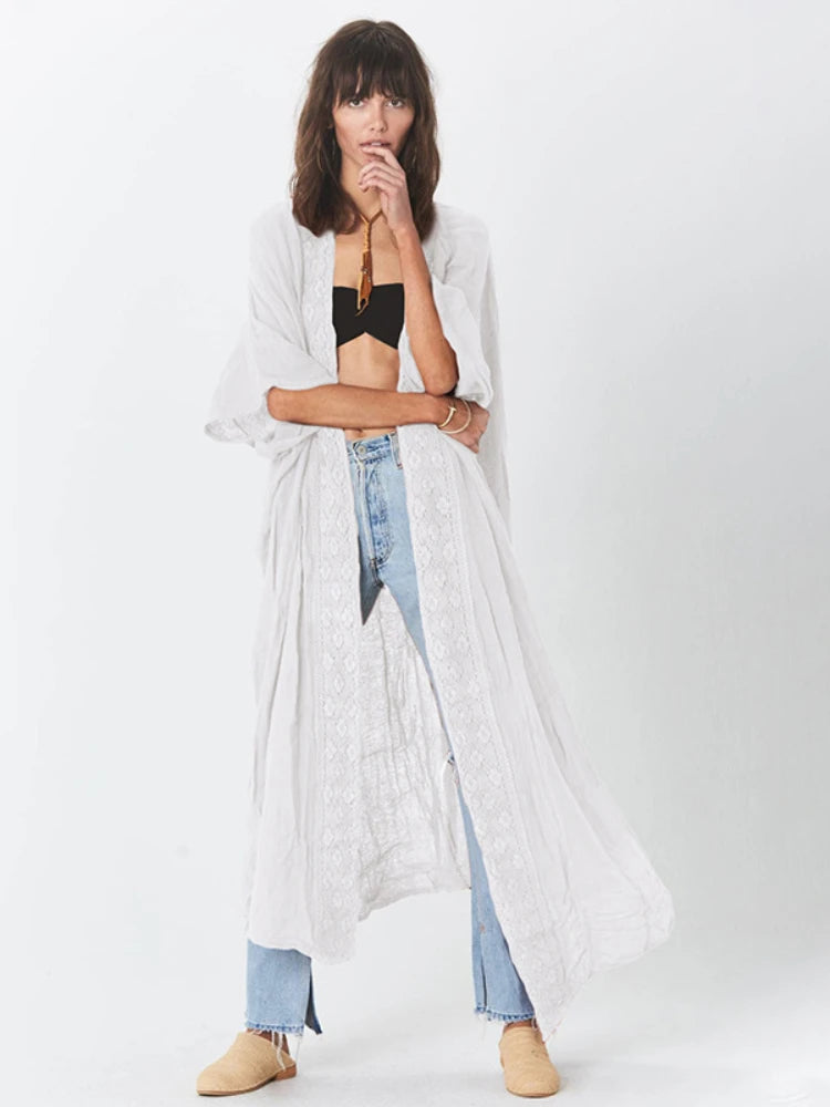 Robe kimono femme blanc