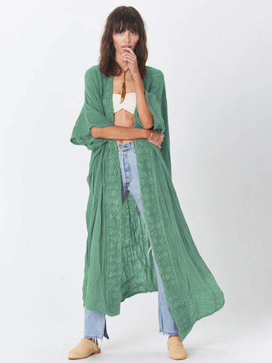 Robe kimono femme vert