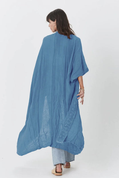 Robe kimono femme bleu