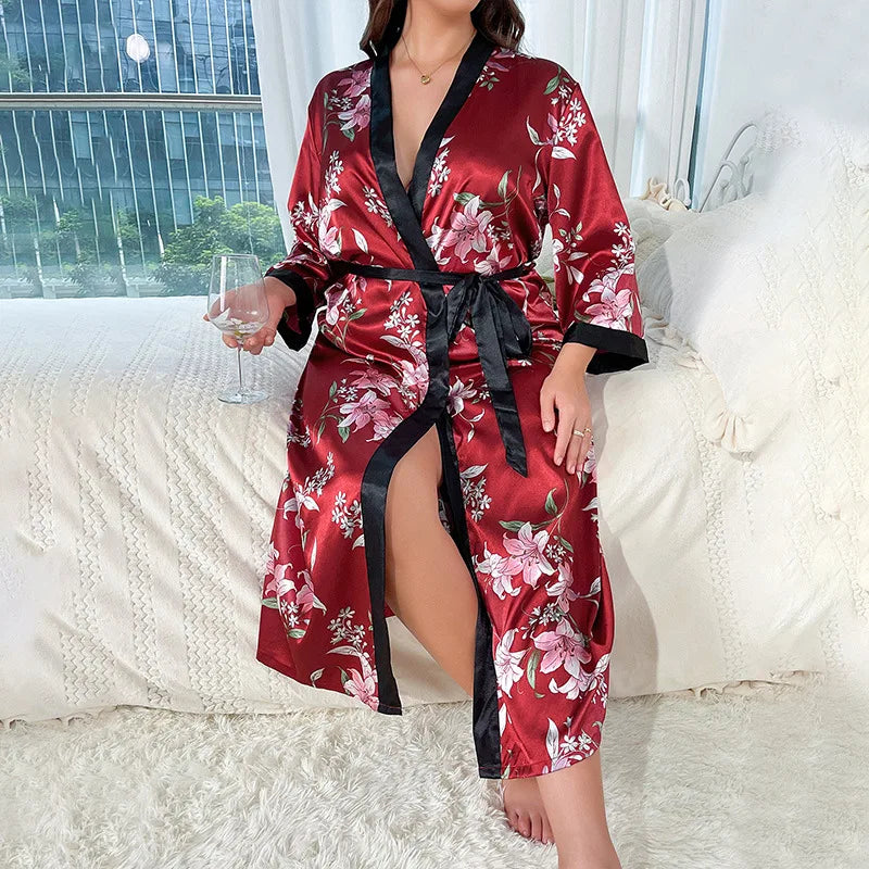 Kimono long femme rouge